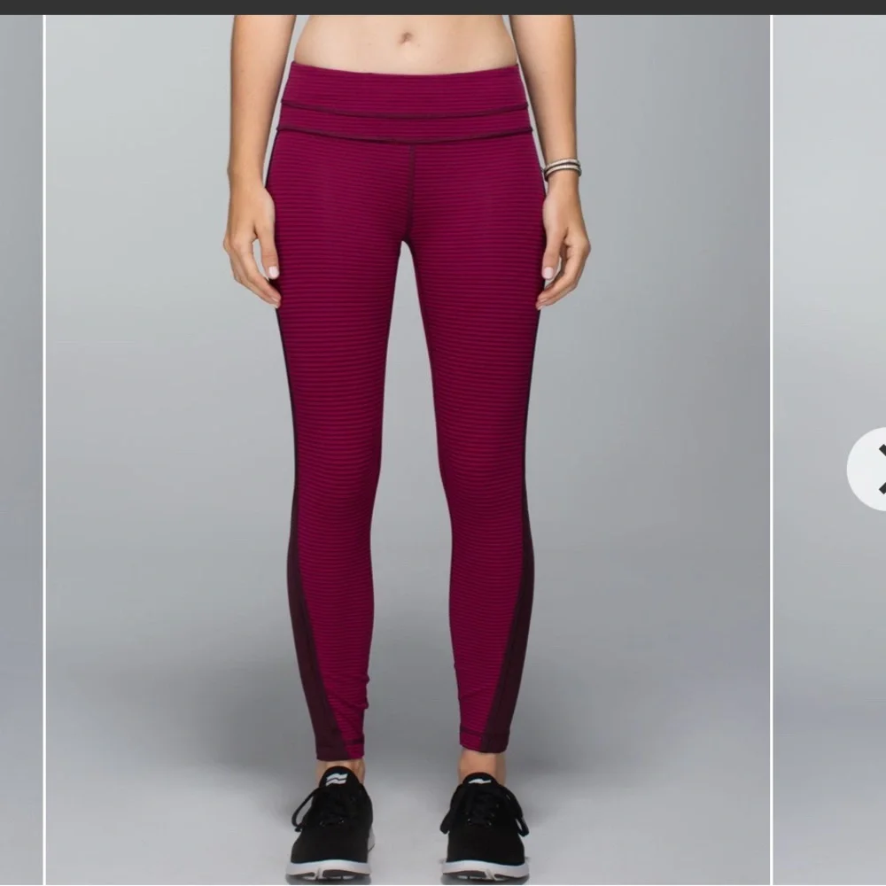 Lululemon Run: Pace Tight Size 6 – Hyper Stripe Bordeaux Drama/Bumble Berry - Picture 1 of 8